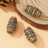 Tibetan-style Nepalese retro inlaid bead brass red stone blue turquoise bucket bead DIY jewelry accessories Application Scenario